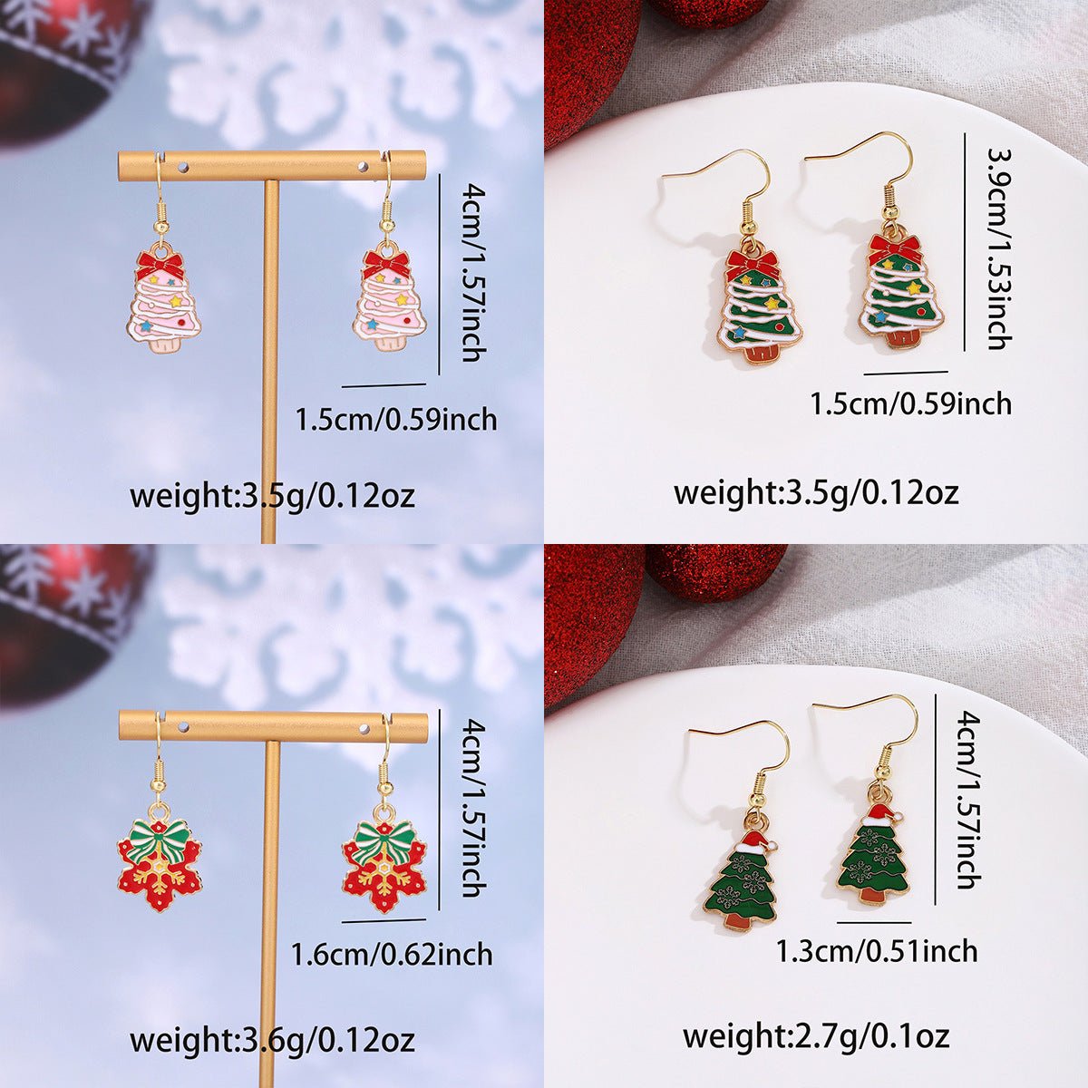 Cross-border personality Christmas series elk gingerbread earrings European and American cartoon oil Santa Claus earrings
