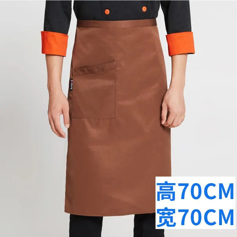 Chef work clothes apron half-length men's and women's hotel restaurant restaurant kitchen catering business special half-waist - Kasa & Pet