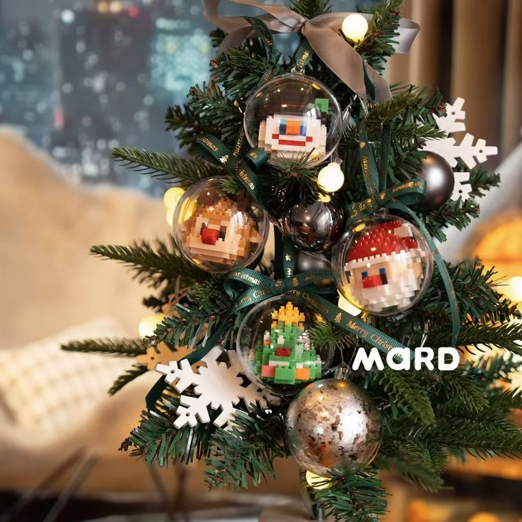 What is the cross-border Christmas building block ball micro-particle assembly puzzle snowman Christmas tree ornaments boys and girls gifts
