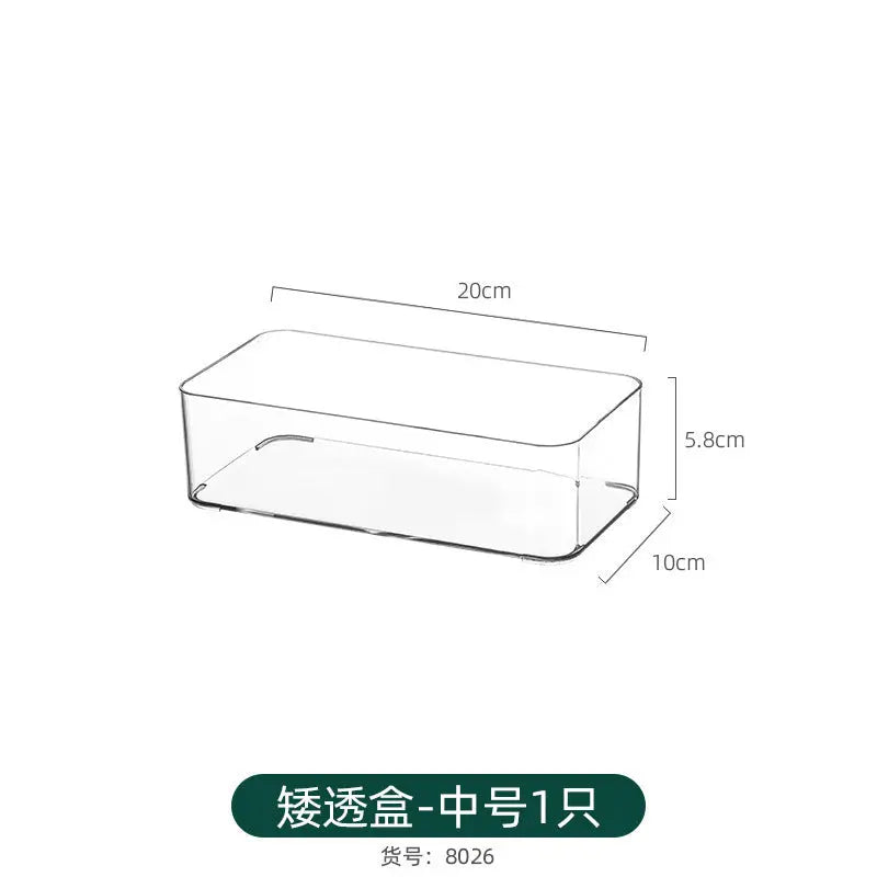Desktop Storage Box Square Transparent Acrylic Flower Pot Sundries Cosmetics Stationery Notes Kitchen Workstation Height Kasa & Pet