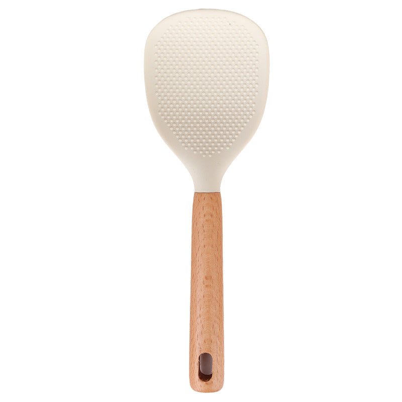 Wooden Handle Silicone Kitchen Utensil Set, Non-Stick Pan, Silicone Spatula, Soup Spoon, High Temperature Resistant Silicone Cooking Spatula, Daily Kitchen Utensils - Kasa & Pet