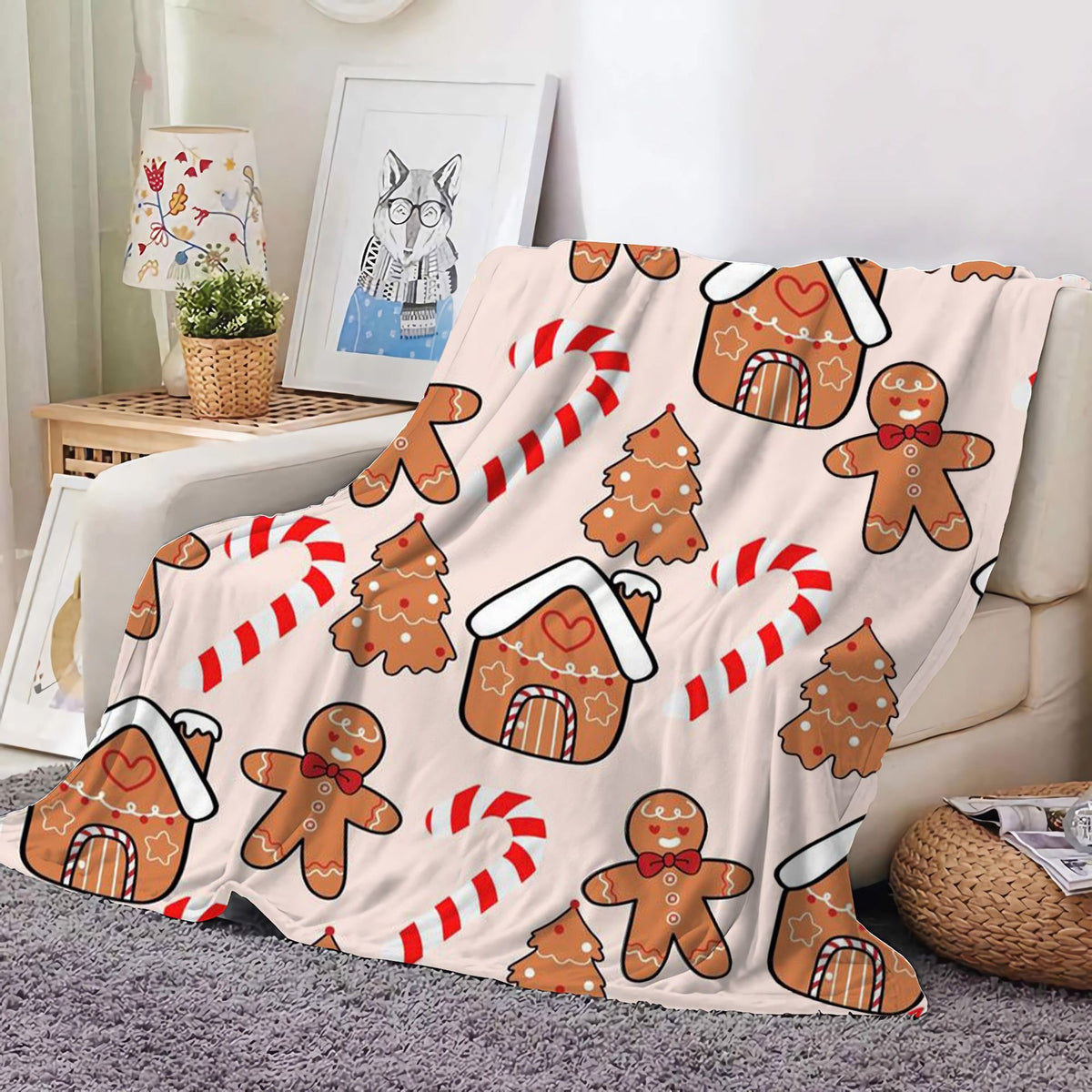 Christmas Decoration Blanket Holiday Blanket Red Festive Blanket Christmas Tree Polo Sofa Blanket Flannel Blanket - Kasa & Pet