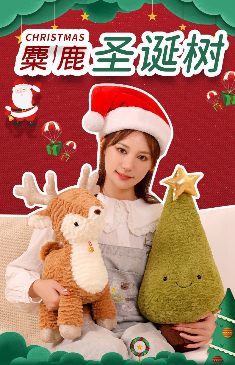 Cross-border Christmas Tree plush toy elk doll pillow Christmas holiday decoration Christmas gift wholesale