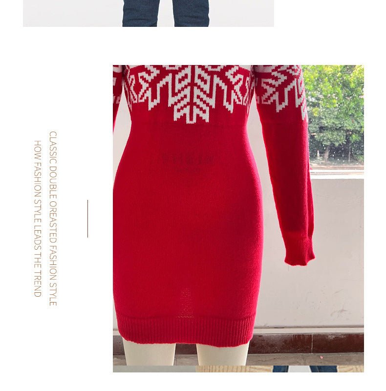 Amazon New Christmas Family Clothes Jacquard Turtleneck Sweater Christmas Clothing in stock Wholesale