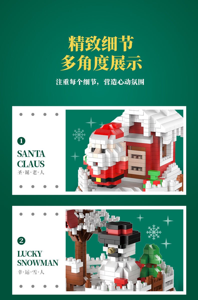 Christmas Gift Building Blocks Christmas Tree Ornaments Assembled Toys Santa Claus Building Blocks Small Particles Assembled Educational Toys
