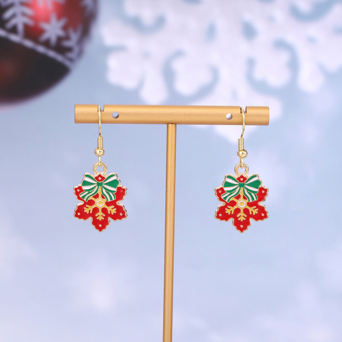 Cross-border personality Christmas series elk gingerbread earrings European and American cartoon oil Santa Claus earrings