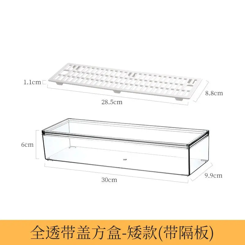 Desktop Storage Box with Lid Flip-Top Rectangular Transparent Acrylic Storage Box Kitchen Cosmetics Sundry Work Station Kasa & Pet