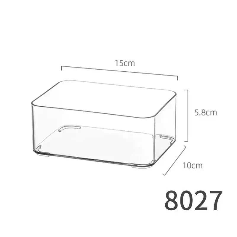 Desktop Storage Box Drawer Built-in Partition Transparent Acrylic Narrow Long Rectangular Cosmetic Workstation Kitchen Kasa & Pet