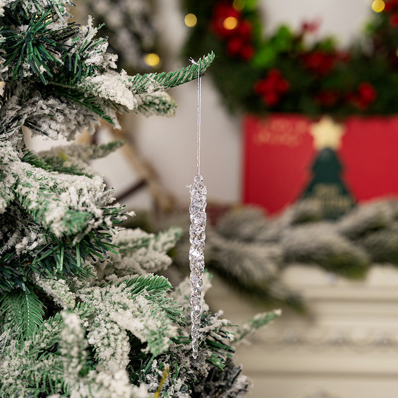 Simulação de Natal Icicles acrílicos, ornamento de Natal, gelo falso para festa de inverno, decoração de ano novo, 15cm, 6 peças