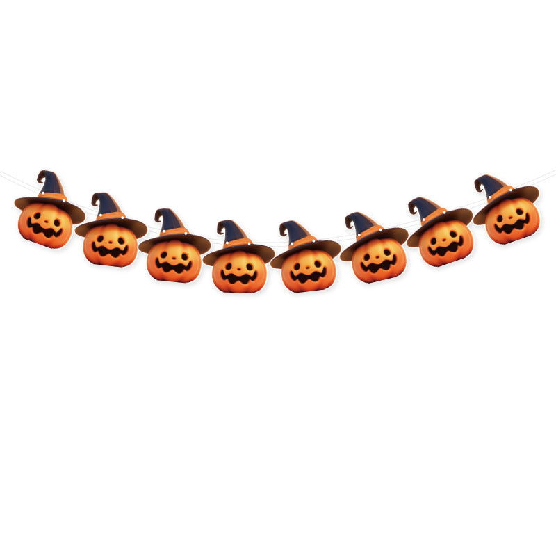 Cross-Border New Halloween Flag Party Supplies Decoration Scene Atmosphere Decoration Halloween Flag Banner