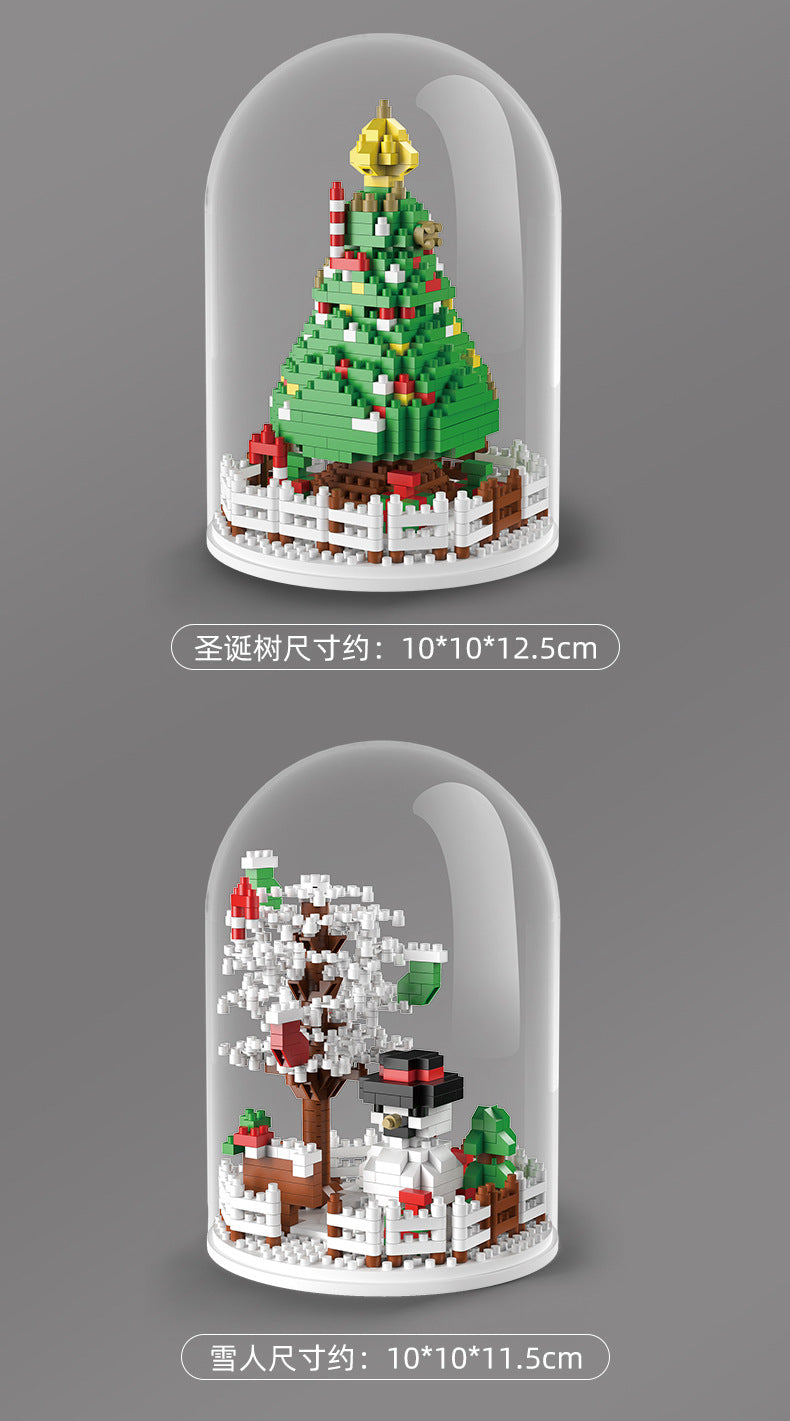 Christmas Gift Building Blocks Christmas Tree Ornaments Assembled Toys Santa Claus Building Blocks Small Particles Assembled Educational Toys