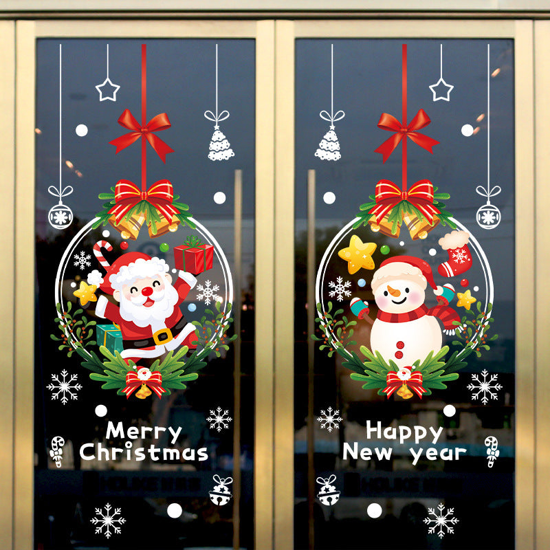 New Christmas Wall Stickers Glass Door Stickers Decoration Decorations Santa Claus Electrostatic Painting Window Window Stickers