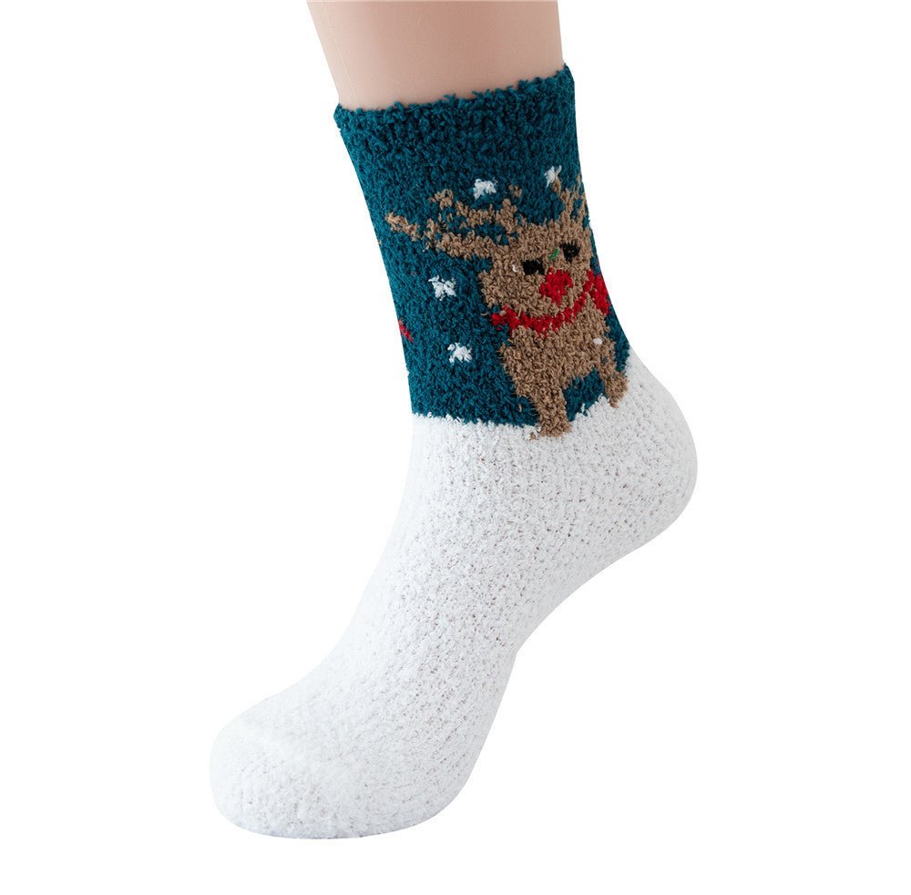 Coral fleece Christmas socks autumn and winter thick tube socks New Year gift socks cartoon Christmas socks cross-border wholesale - Kasa & Pet