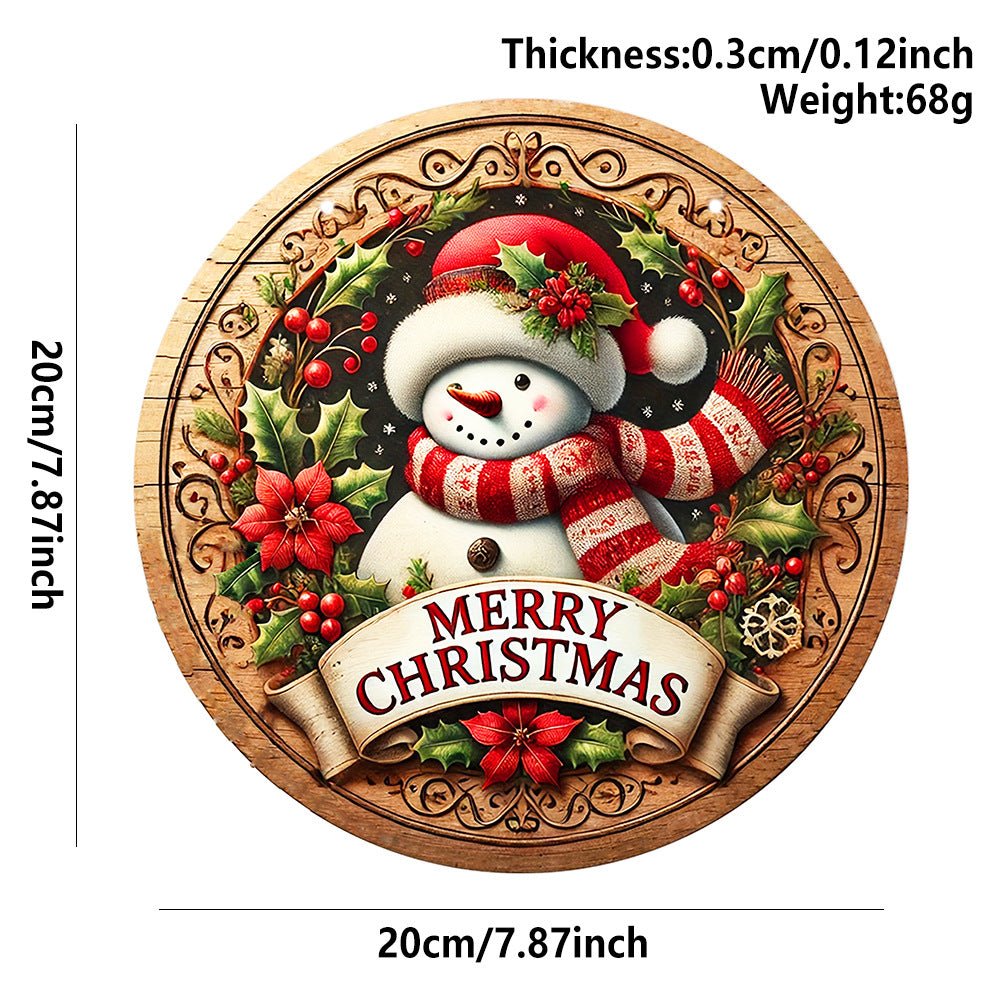 in stock Christmas Creative Hanging Wooden Crafts Round Door Sign Wooden Tag Series Decorative Pendant