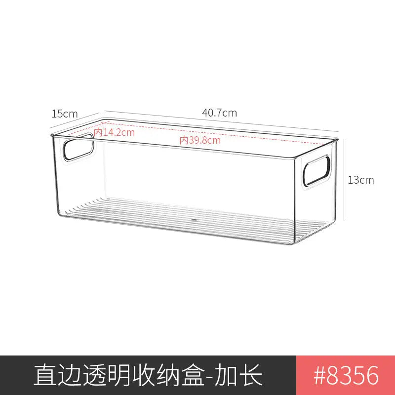 Desktop Storage Box Drawer Built-in Partition Transparent Acrylic Narrow Long Rectangular Cosmetic Workstation Kitchen Kasa & Pet