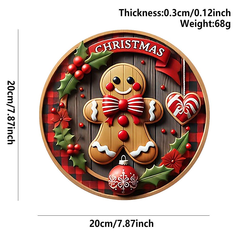 in stock Christmas Creative Hanging Wooden Crafts Round Door Sign Wooden Tag Series Decorative Pendant