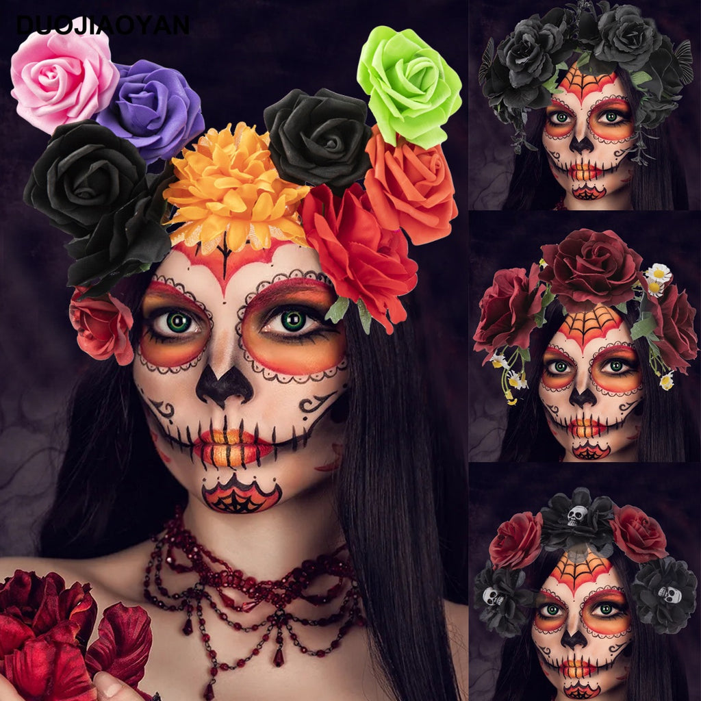 Spider Flower Party Halloween New Flower Headdress Hair Hoop Wholesale Makeup Personality European and American Cosplay