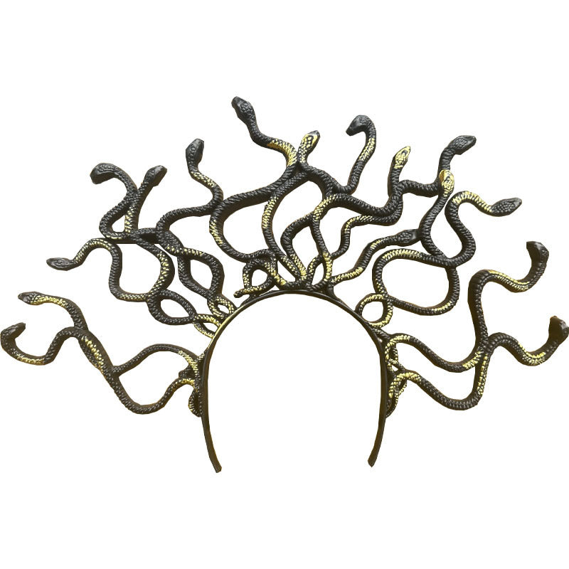 Medusa Snake Hair Hoop Halloween cos Hair Accessories Prom Makeup Costume Props Ancient Greek Mythology Snake Head Buckle