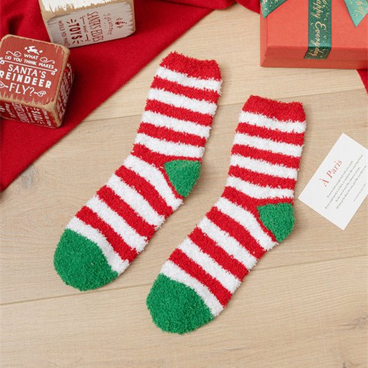 Coral fleece Christmas socks autumn and winter thick tube socks New Year gift socks cartoon Christmas socks cross-border wholesale - Kasa & Pet