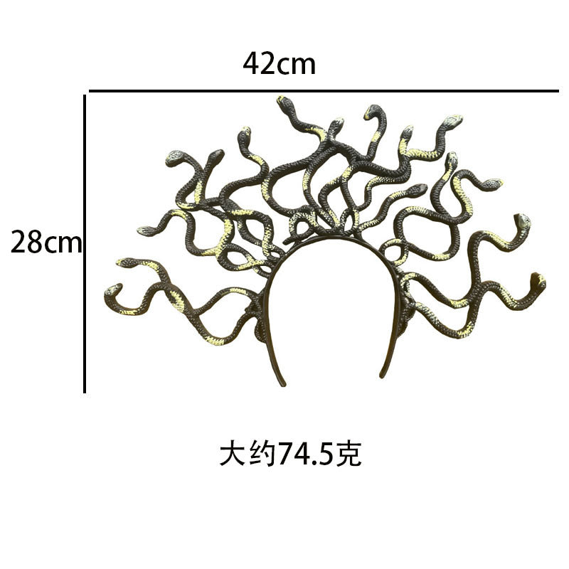 Medusa Snake Hair Hoop Halloween cos Hair Accessories Prom Makeup Costume Props Ancient Greek Mythology Snake Head Buckle