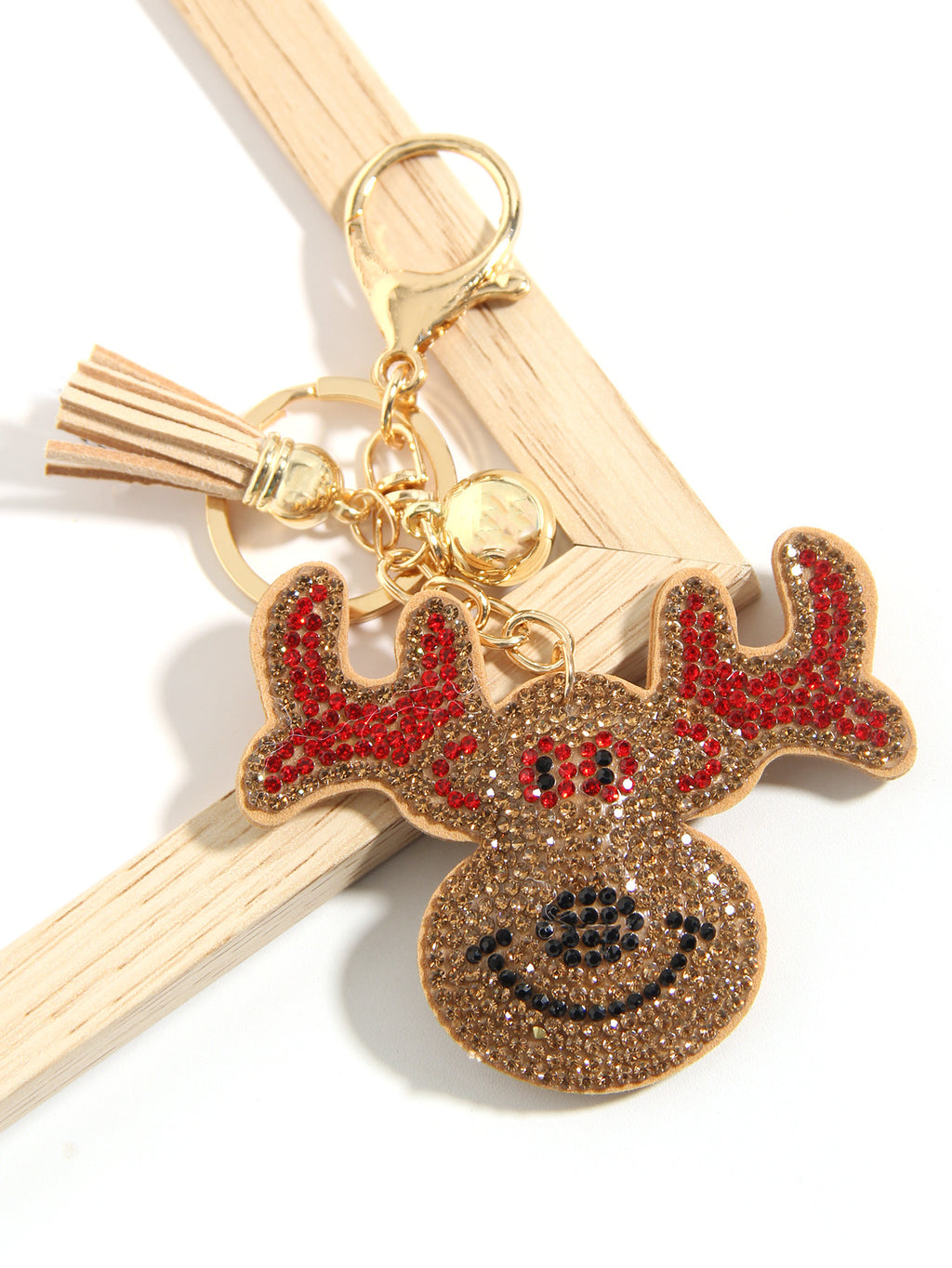 Cross-border Christmas Series Rhinestone Keychain Gift Santa Claus Reindeer Cute Creative Small Pendant Bag Hanging Ornaments