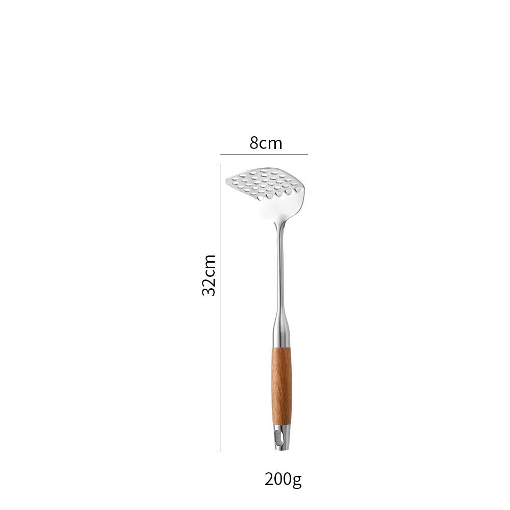Cross-Border Kitchenware 316 Stainless Steel Spatula for Cooking Household Soup Spoon Rosewood Handle Spatula Kitchen Utensils Frying Spoon - Kasa & Pet