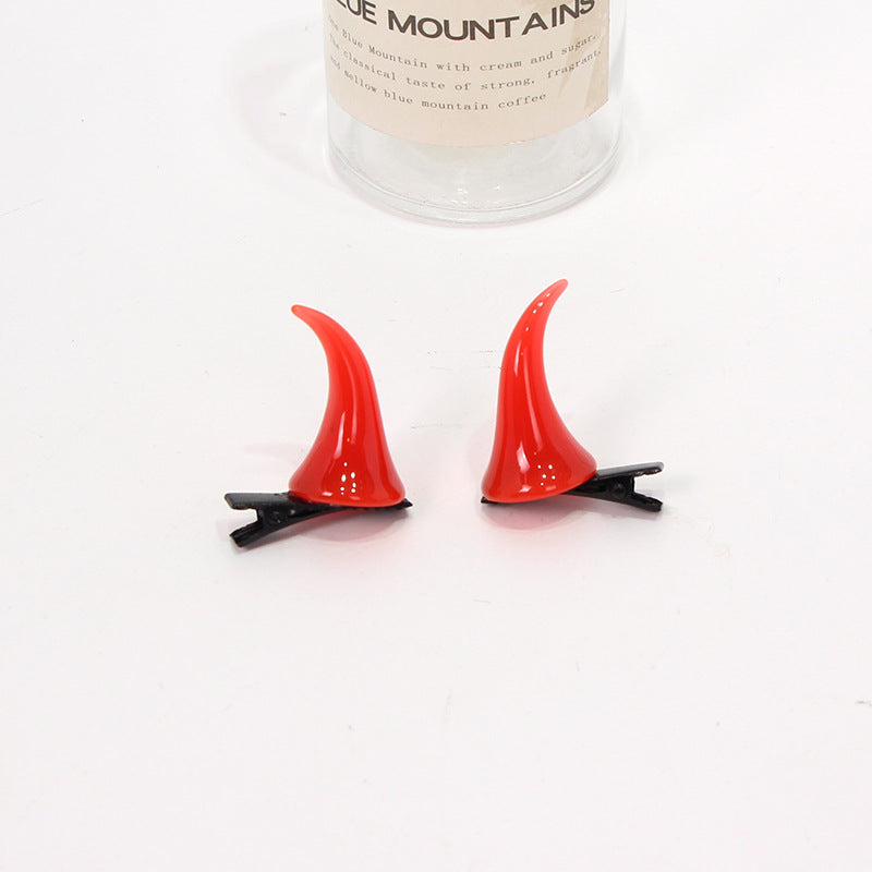 Cute Devil Horn Hairband New Halloween Day Dress Up Headwear Red Horn Hairpin COS Hair Accessories Cross Border