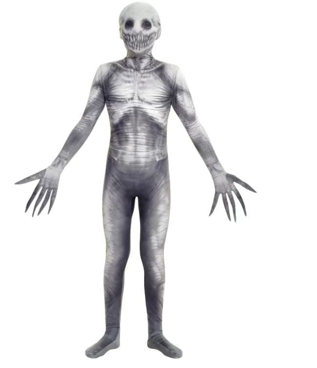 Halloween clothes spoof skeleton jumpsuit cosplay skeleton horror toy game parent party costume