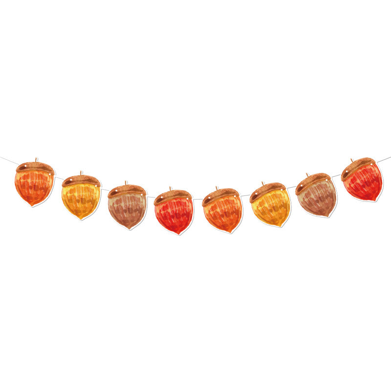 Cross-Border Autum New Thanksgiving Party Give Thanks Flag Harvest Festival Turkey Pumpkin Decoration Banner