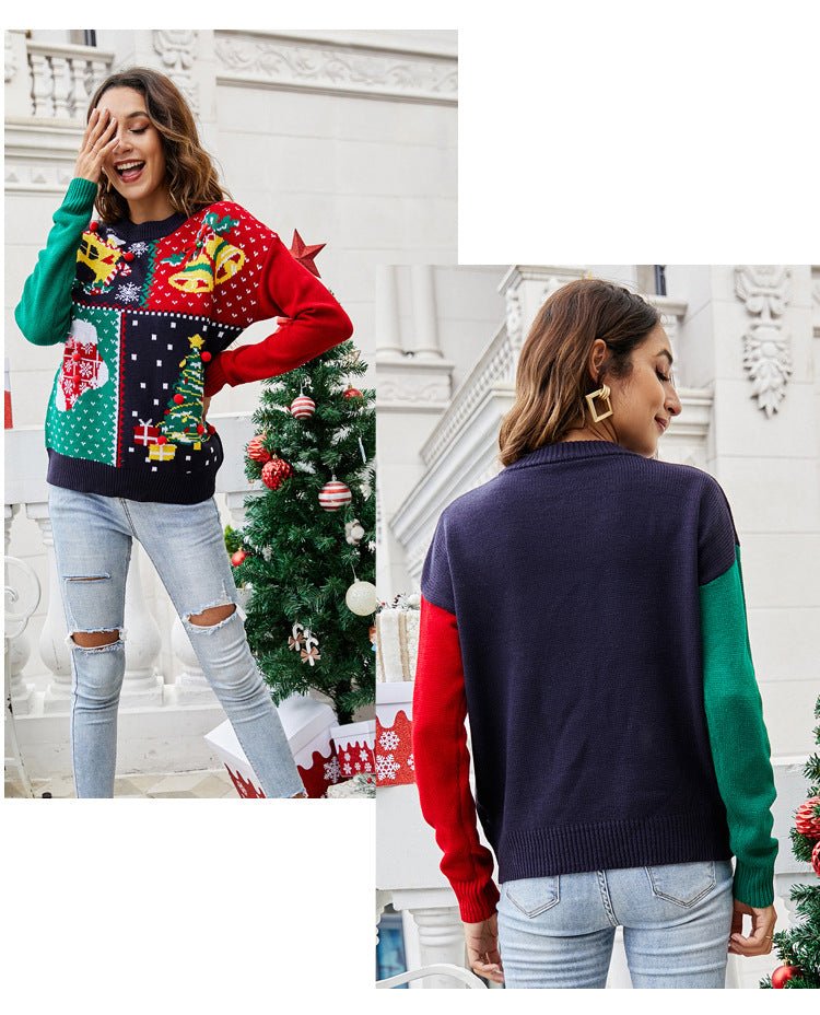 Amazon Explosions 2023 European and American Women's Little Snowflake Christmas Sweater Christmas Tree Pullover Knitted Sweater Christmas Clothes