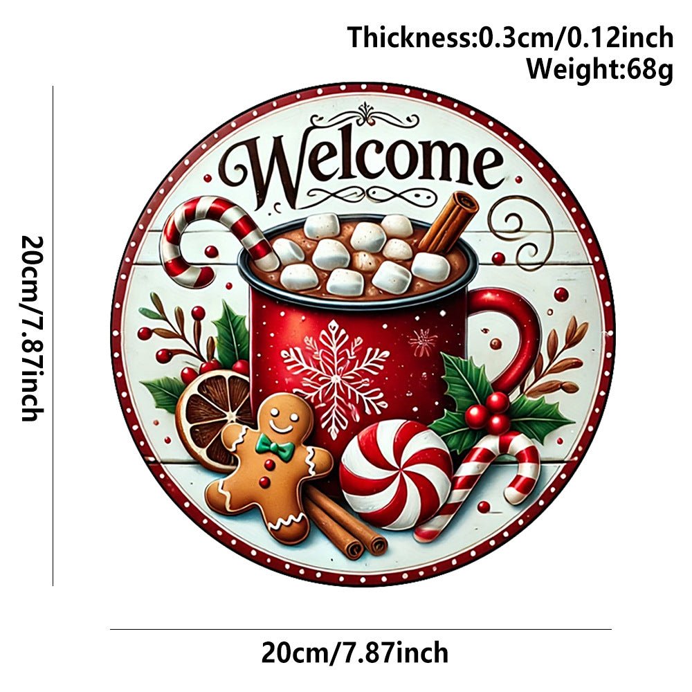 in stock Christmas Creative Hanging Wooden Crafts Round Door Sign Wooden Tag Series Decorative Pendant