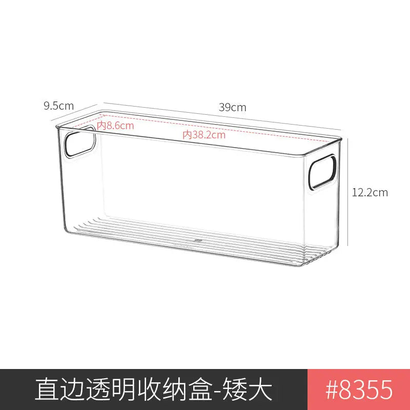 Desktop Storage Box Drawer Built-in Partition Transparent Acrylic Narrow Long Rectangular Cosmetic Workstation Kitchen Kasa & Pet