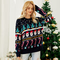 Foreign Trade Amazon Autumn and Winter Niche Design Knitwear for Women European and American Christmas Tree Knitwear Pullover Little Snowman Thick Knitwear