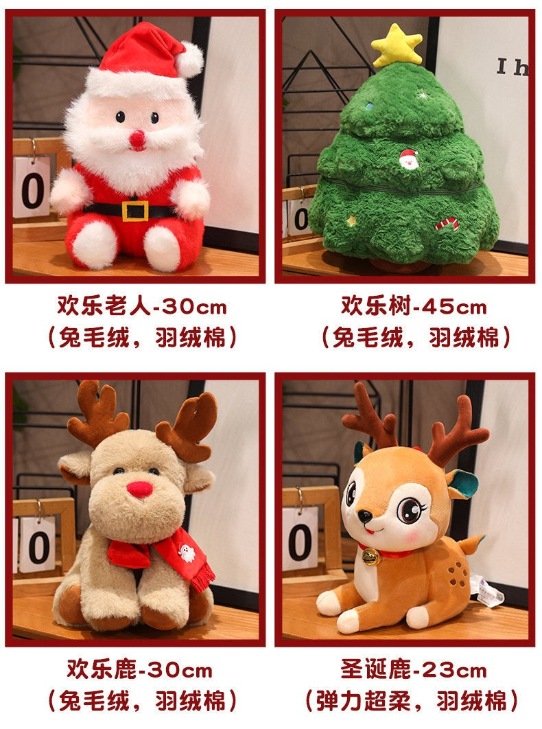 Cross-Border New Santa Claus Doll Simulation Christmas Tree Pillow Sofa Christmas Ornaments Happy Christmas Series