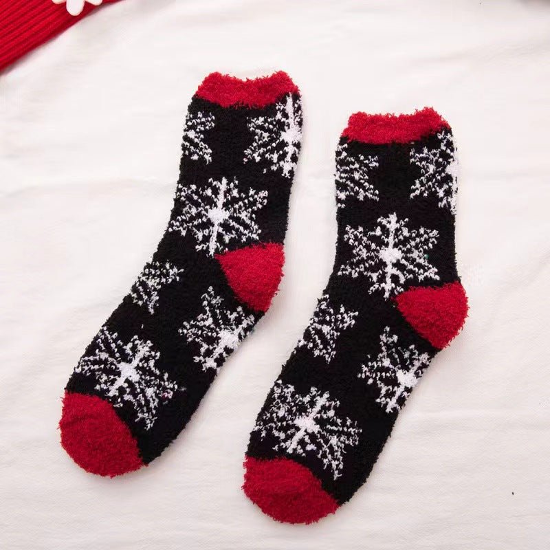 Coral fleece Christmas socks autumn and winter thick tube socks New Year gift socks cartoon Christmas socks cross-border wholesale - Kasa & Pet