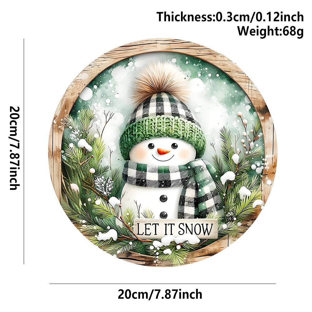 in stock Christmas Creative Hanging Wooden Crafts Round Door Sign Wooden Tag Series Decorative Pendant