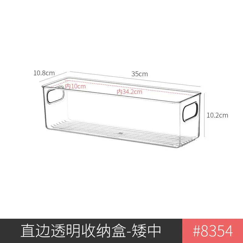 Desktop Storage Box Drawer Built-in Partition Transparent Acrylic Narrow Long Rectangular Cosmetic Workstation Kitchen Kasa & Pet
