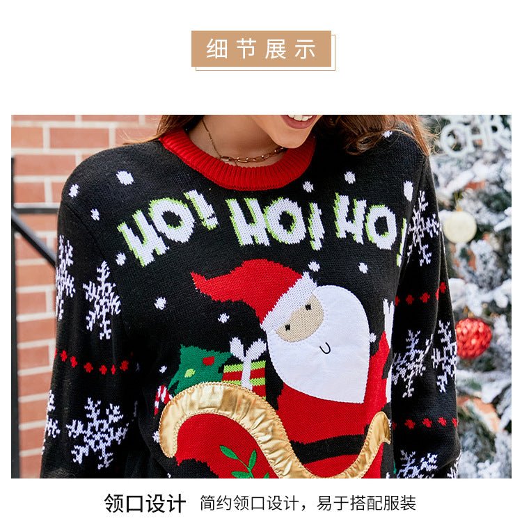 Cross-Border Popular Santa Claus European and American Sweater for Women 2025 Autumn and Winter New Sweet Embroidered Pullover Christmas Sweater
