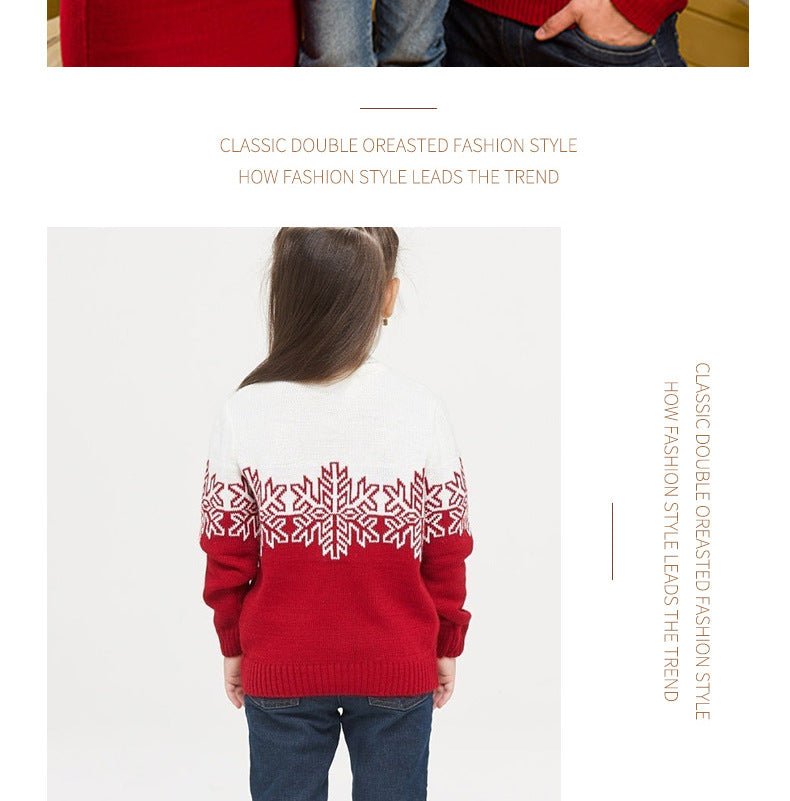 Amazon New Christmas Family Clothes Jacquard Turtleneck Sweater Christmas Clothing in stock Wholesale