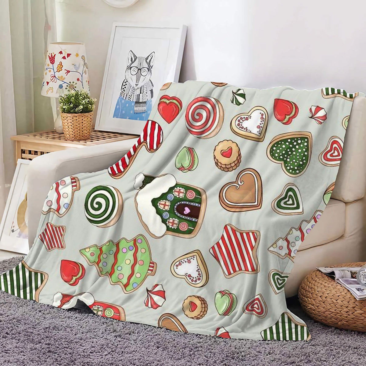 Christmas Decoration Blanket Holiday Blanket Red Festive Blanket Christmas Tree Polo Sofa Blanket Flannel Blanket - Kasa & Pet