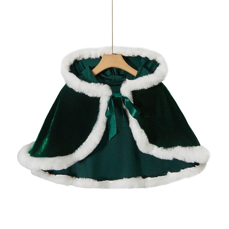 European Size Shawl Christmas Outfit, New Style Girls' Party Cosplay Christmas Costume, Christmas Clothing