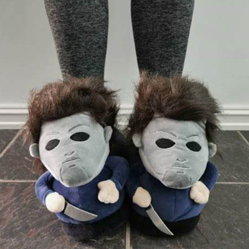 Cross-border Panic Michael Myers Slippers Halloween McMair Killer Plush Slippers