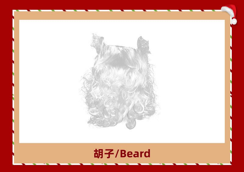 European and American Christmas Series Export Cos Wig Manufacturer Santa Claus Role-Playing Christmas Curly Beard Props