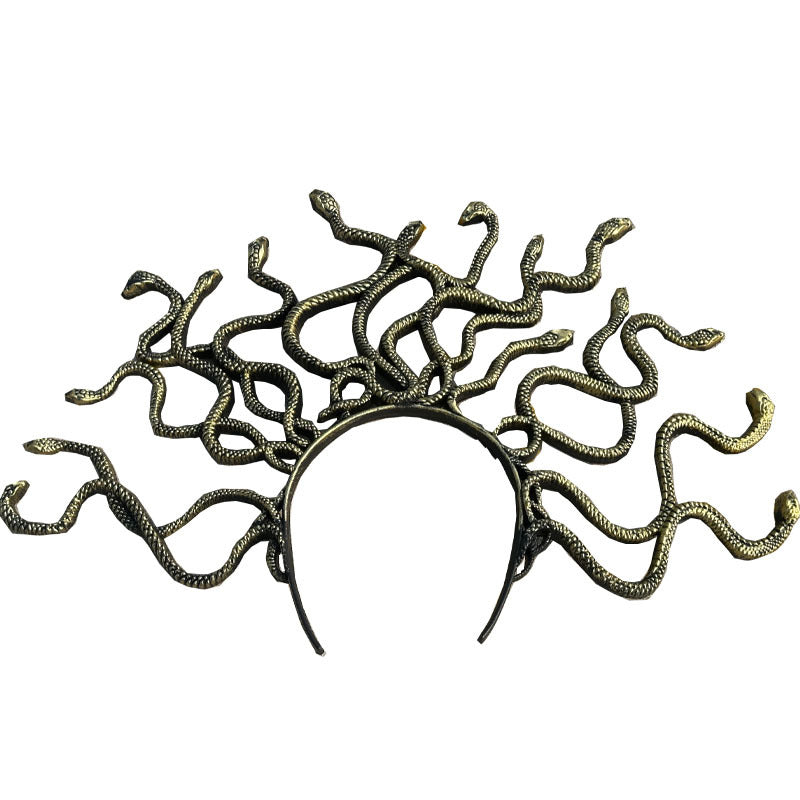 Medusa Snake Hair Hoop Halloween cos Hair Accessories Prom Makeup Costume Props Ancient Greek Mythology Snake Head Buckle