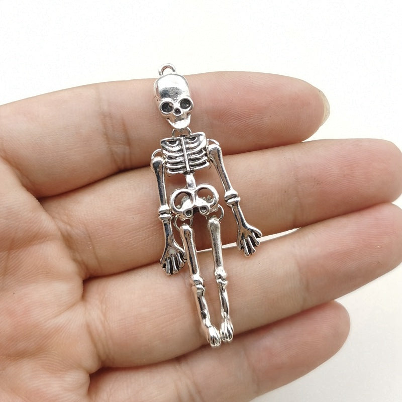 New European and American cross-border retro skull skeleton pendant, diy alloy pendant, Halloween accessories