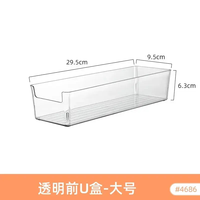 Desktop Storage Box Drawer Built-in Partition Transparent Acrylic Narrow Long Rectangular Cosmetic Workstation Kitchen Kasa & Pet