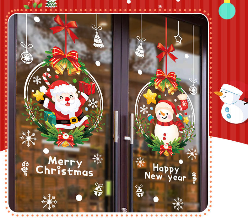 New Christmas Wall Stickers Glass Door Stickers Decoration Decorations Santa Claus Electrostatic Painting Window Window Stickers