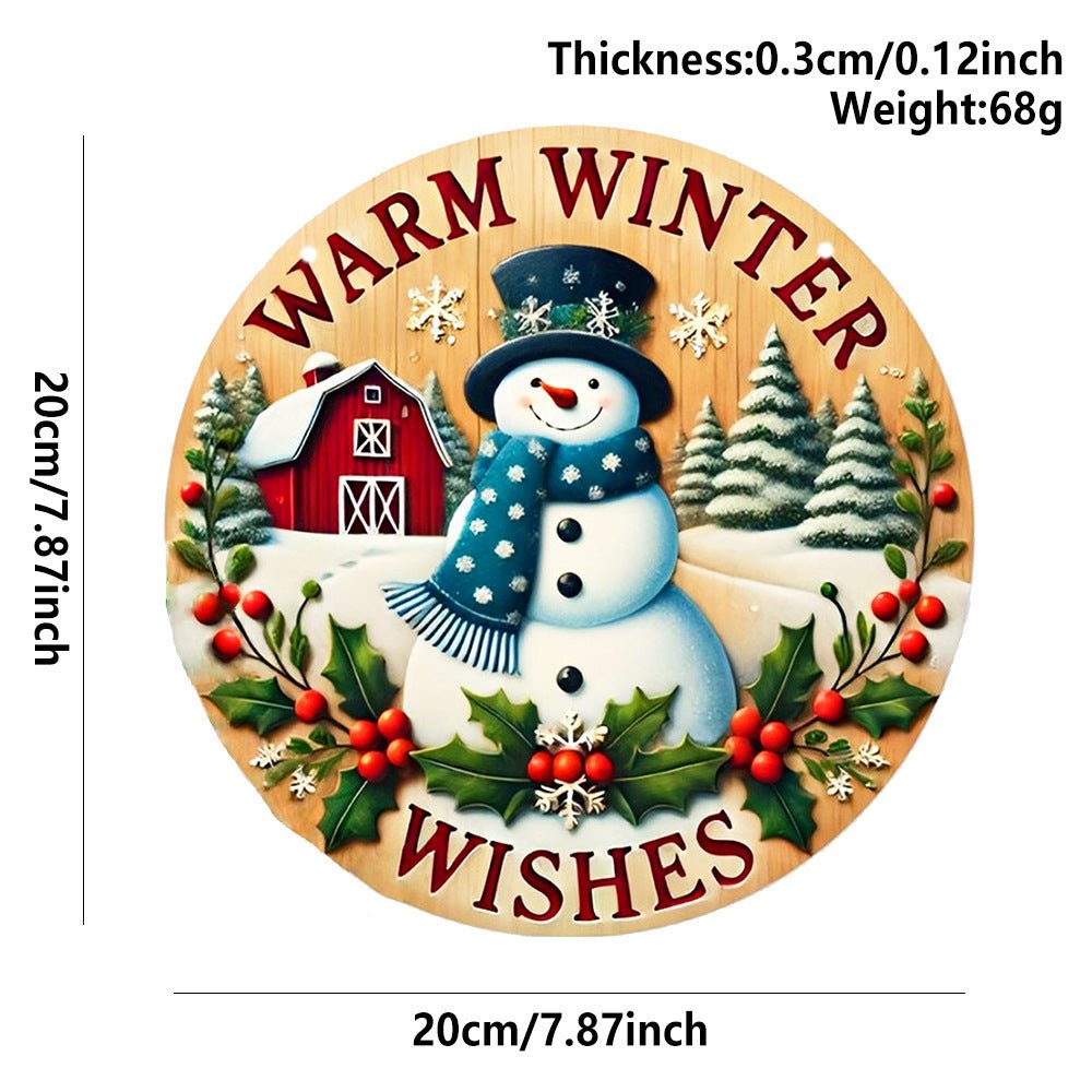 in stock Christmas Creative Hanging Wooden Crafts Round Door Sign Wooden Tag Series Decorative Pendant