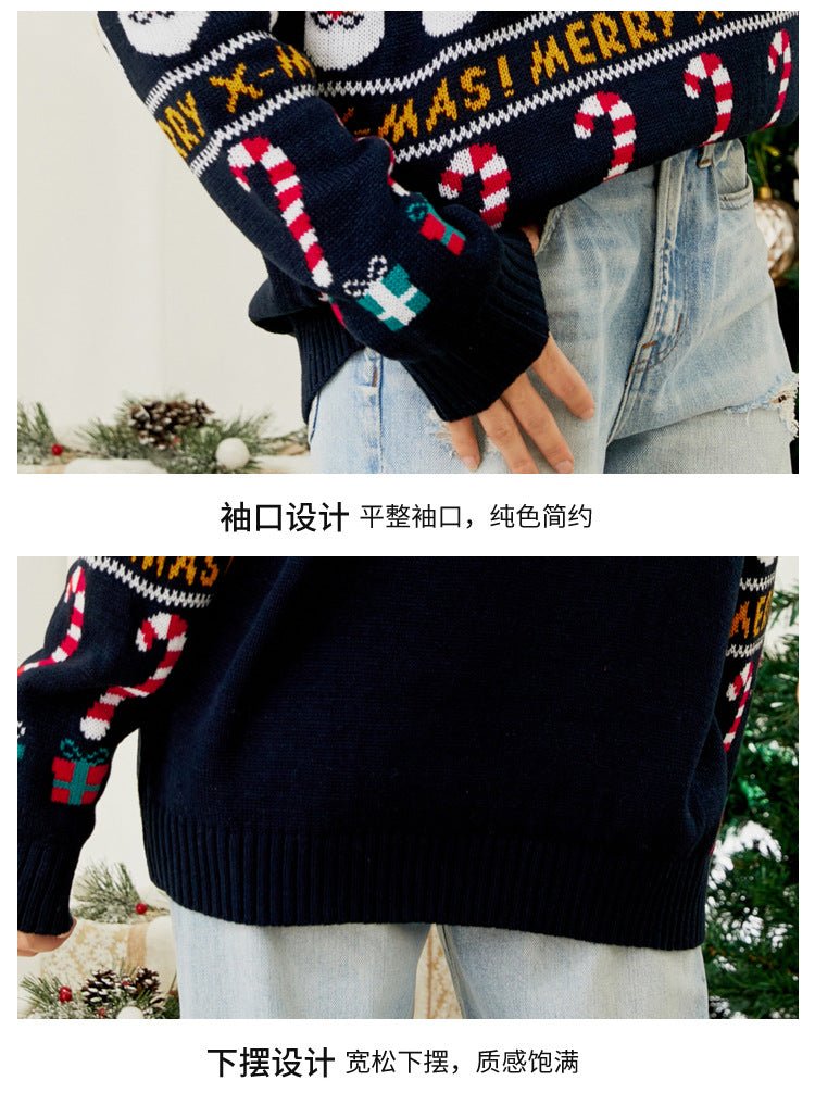Foreign Trade Amazon Autumn and Winter Niche Design Knitwear for Women European and American Christmas Tree Knitwear Pullover Little Snowman Thick Knitwear