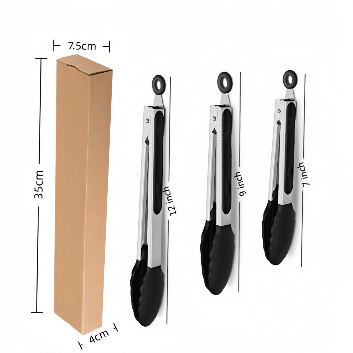 Cross-Border Black Silicone Clip High Temperature Resistant Kitchen Food Frying Stainless Steel Bread Clip Steak Clip Kitchen Food Clip - Kasa & Pet